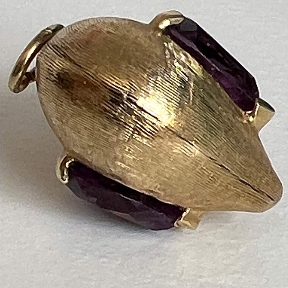 14k gold charm with amethyst Gemstone - Picture 5 of 10